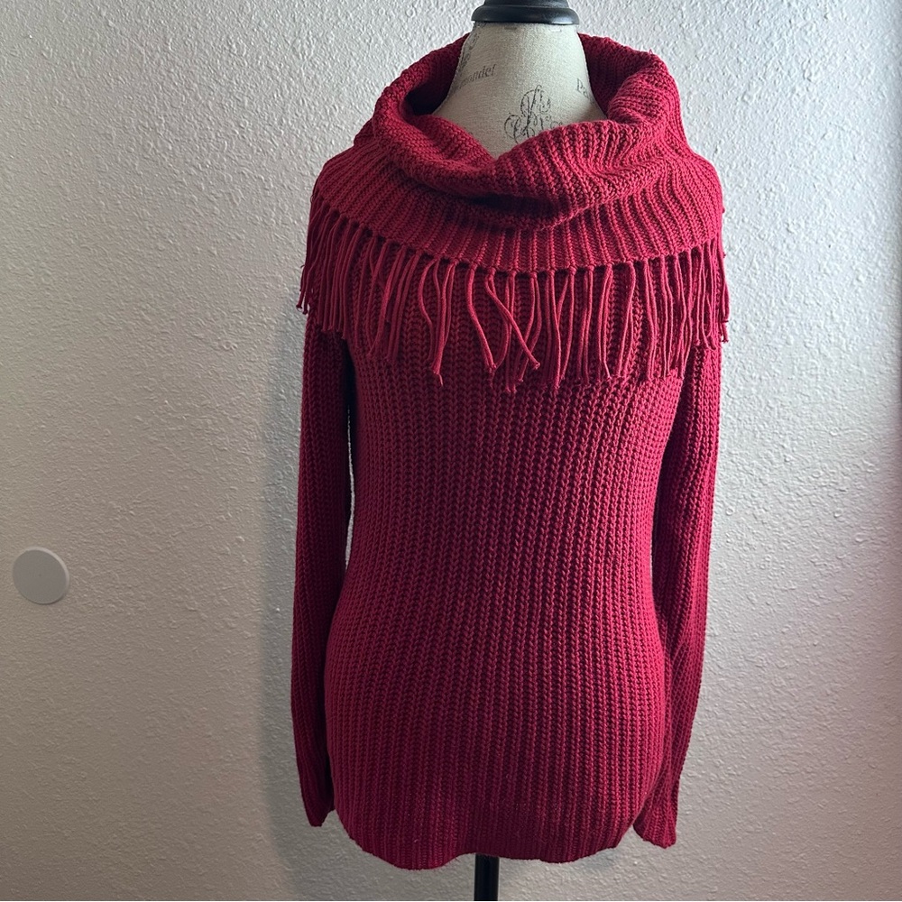 Chico's Vibrant Red Cowl Neck Sweater